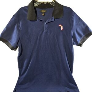 CPO Provisions Men's Polo Blue Pin-up Girl‎ embroidered Silhouette  Large Custom